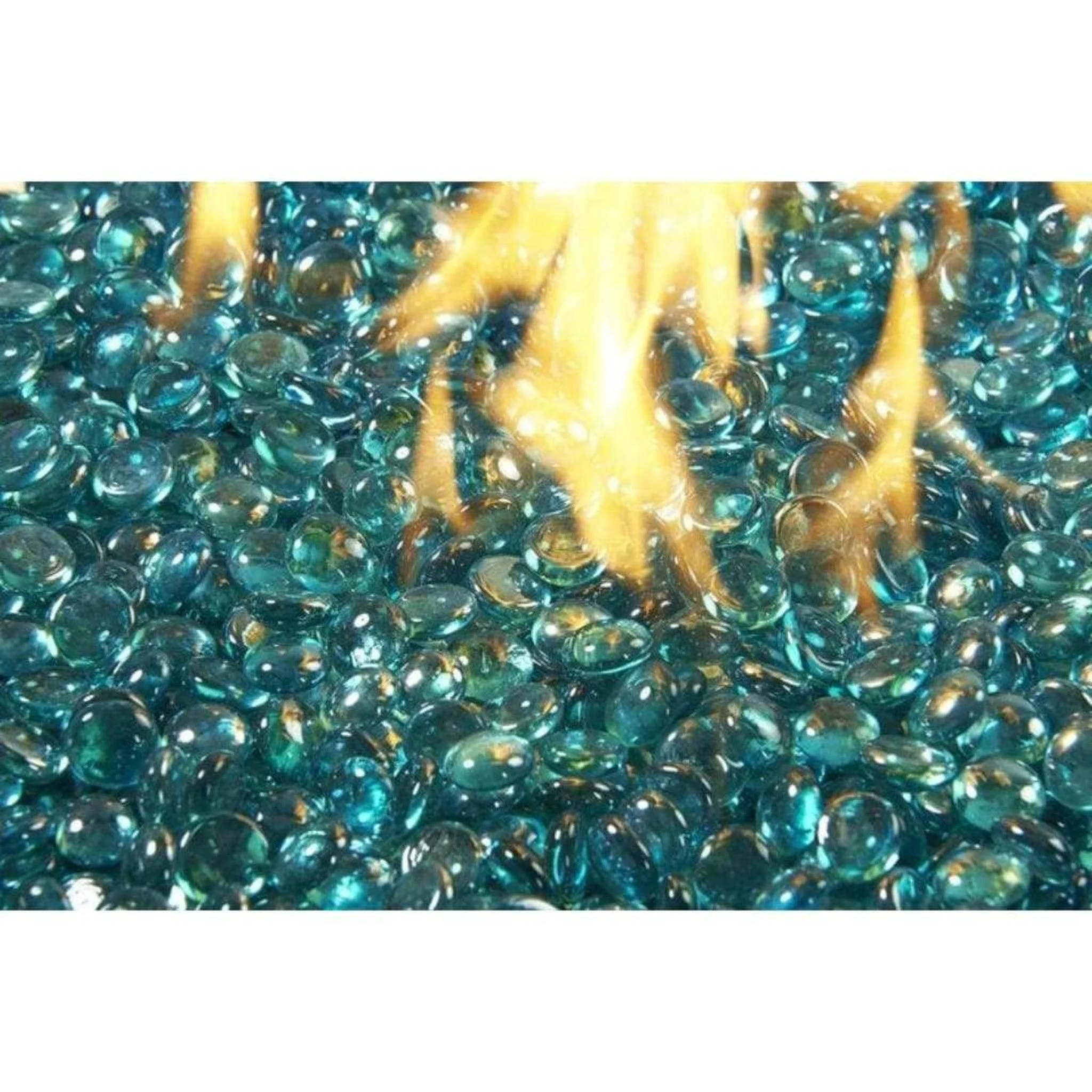 The Outdoor GreatRoom Company Aquamarine Reflective Tempered Fire Glass Gems - 25 lb kit
