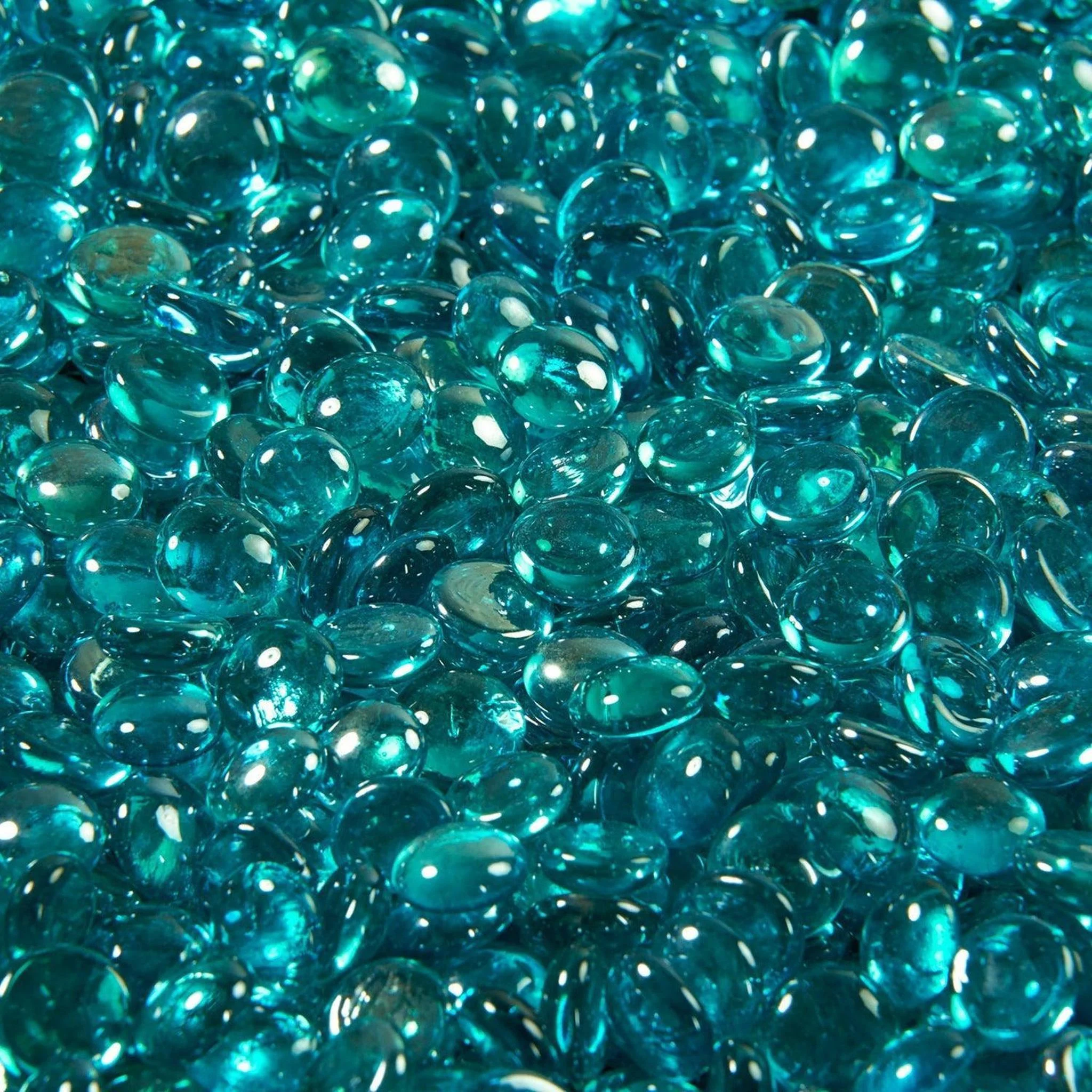 The Outdoor GreatRoom Company Aquamarine Reflective Tempered Fire Glass Gems - 40 lb kit
