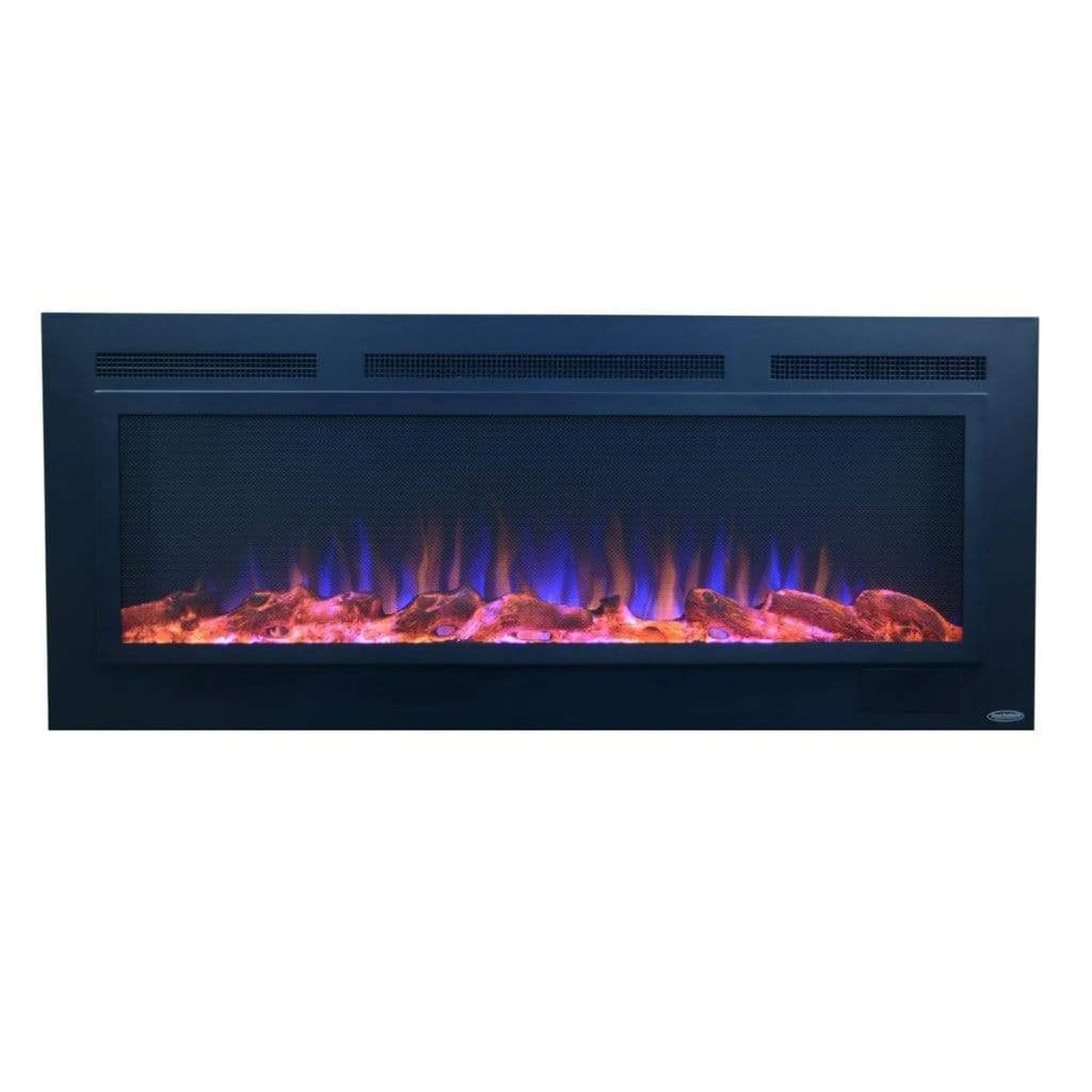 Touchstone Sideline Steel 50" Matte Black Recessed Electric Fireplace With Non Reflective Mesh Screen