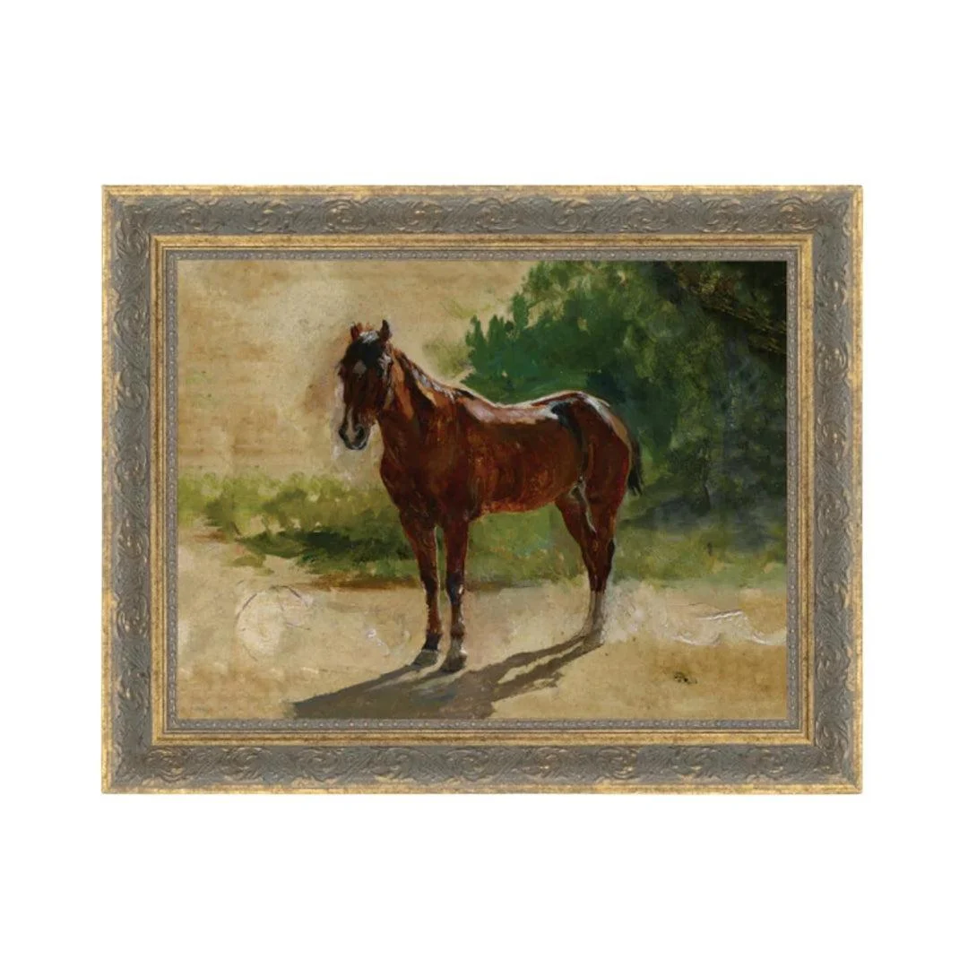 Brown Horse Study Framed Print // 10x8