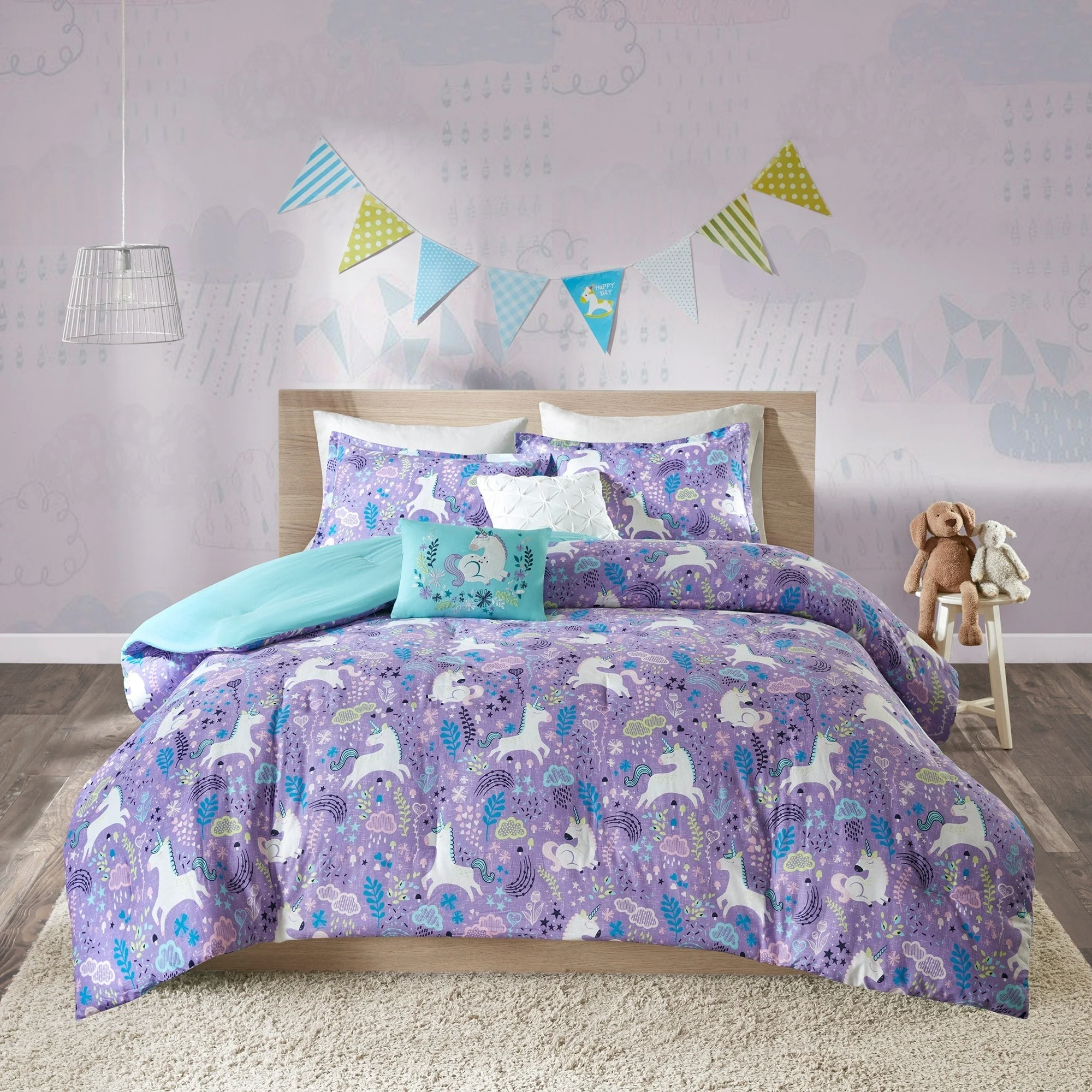 Intelligent Design Kids Ella Unicorn Cotton Comforter Set
