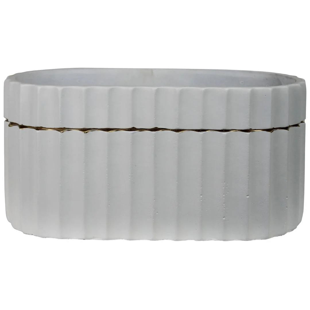 Skylar Cement Oval Vase
