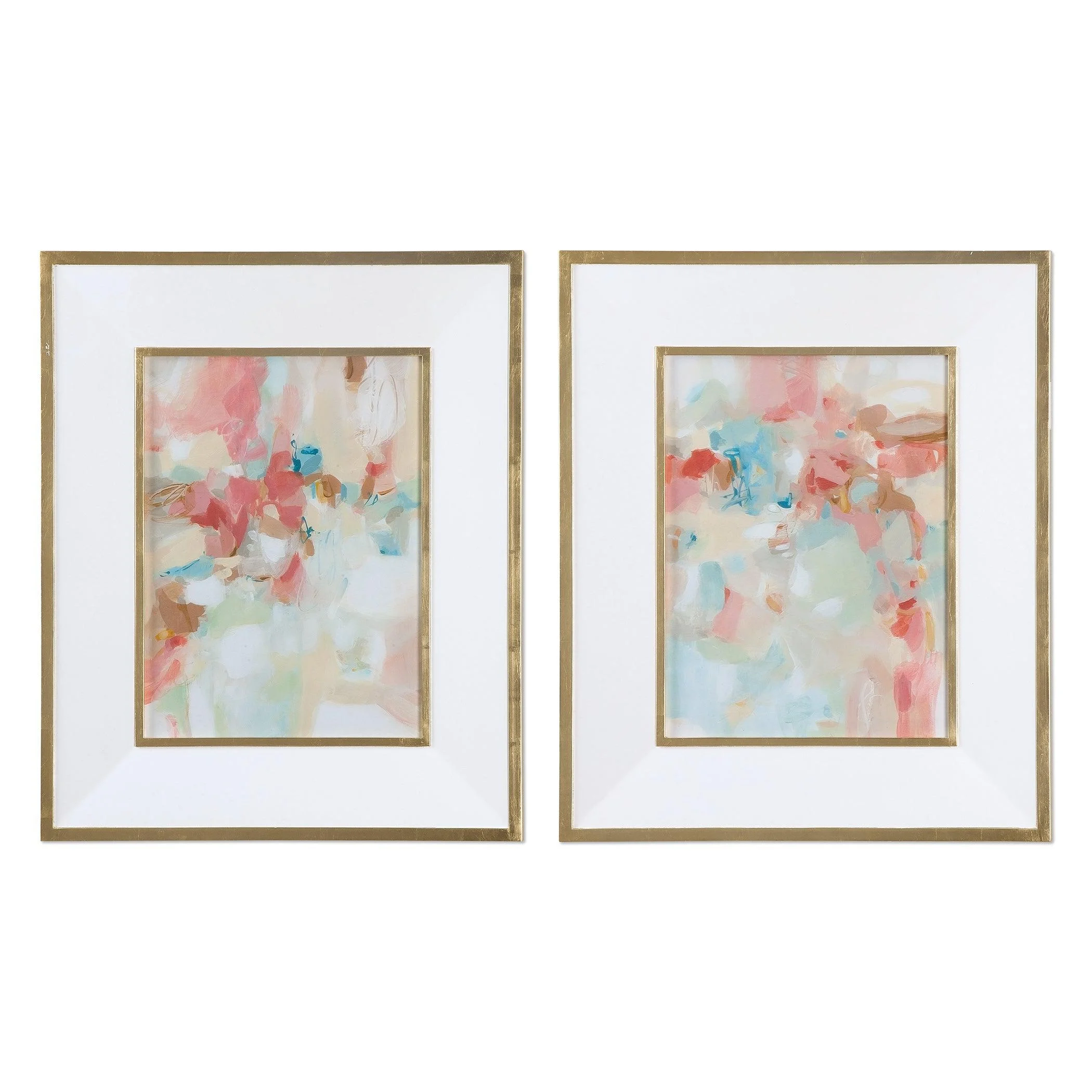 A Touch Of Blush And Rosewood Fences Art // Set of 2