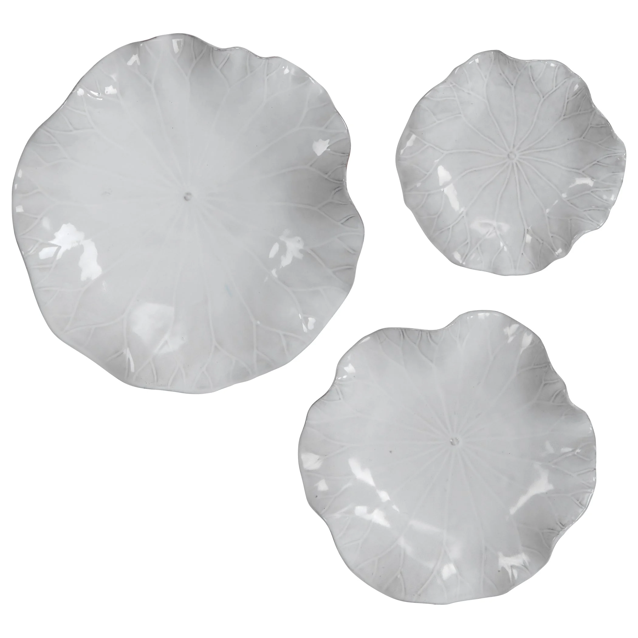 Abella Ceramic Wall Decor // Set of 3, White