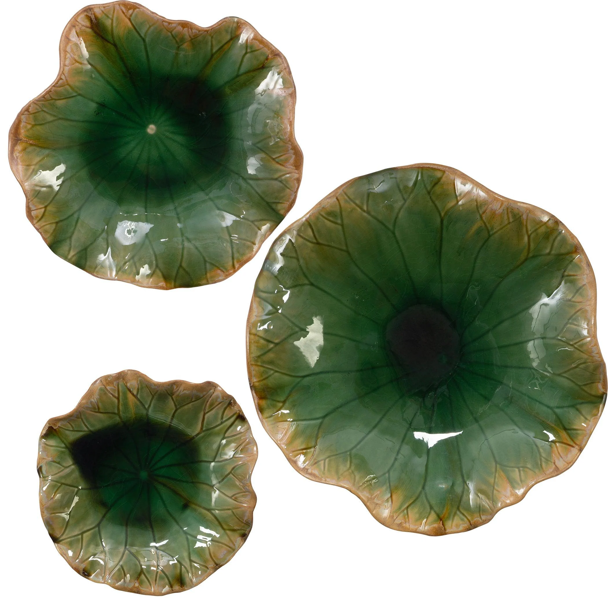 Abella Green Ceramic Wall Decor // Set of 3