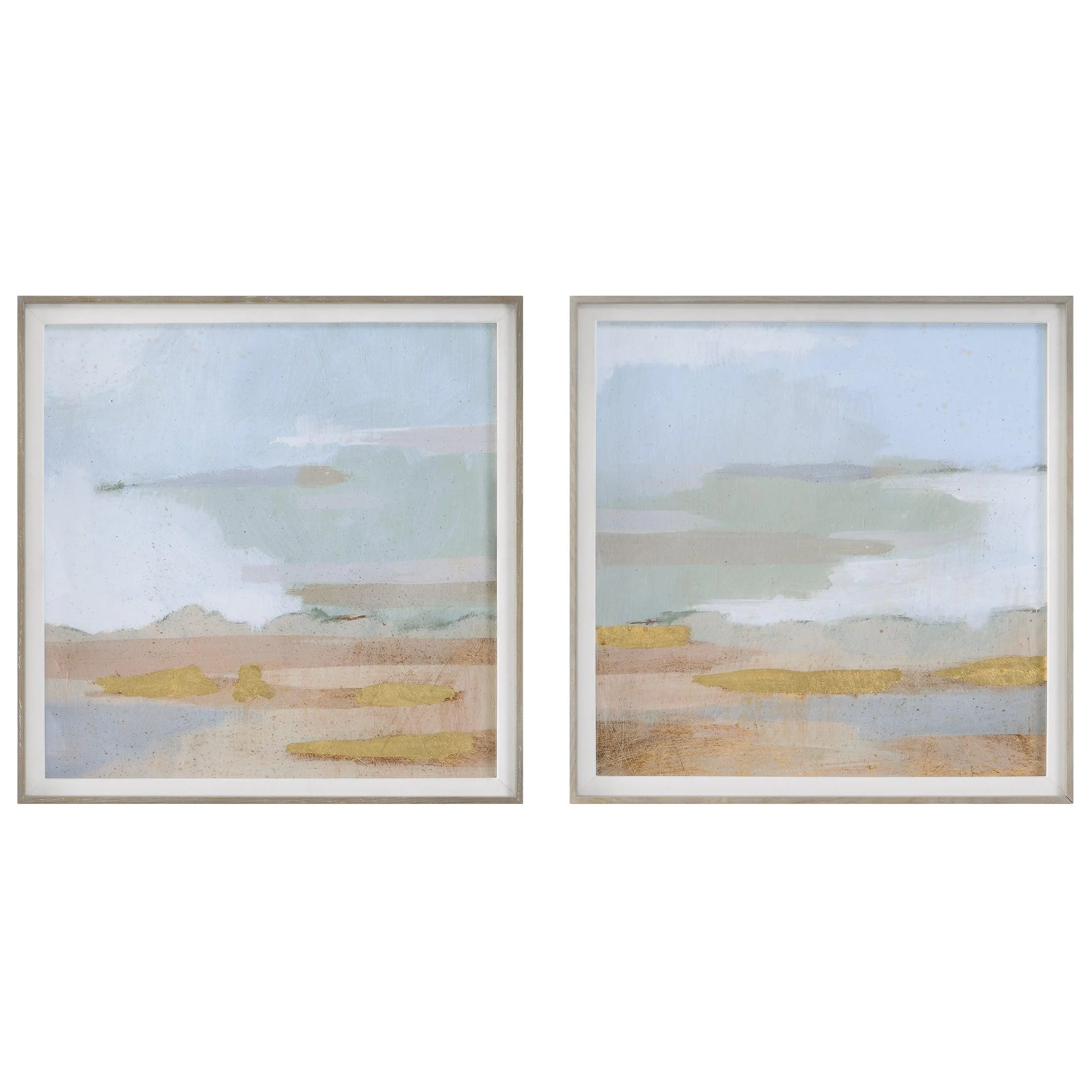 Abstract Coastline Framed Prints // Set of 2