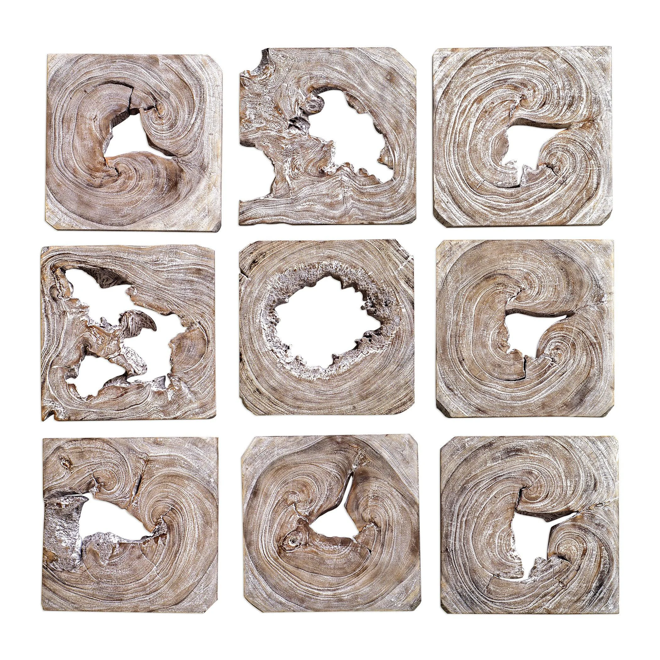 Bahati Wood Wall Art // Set of 9