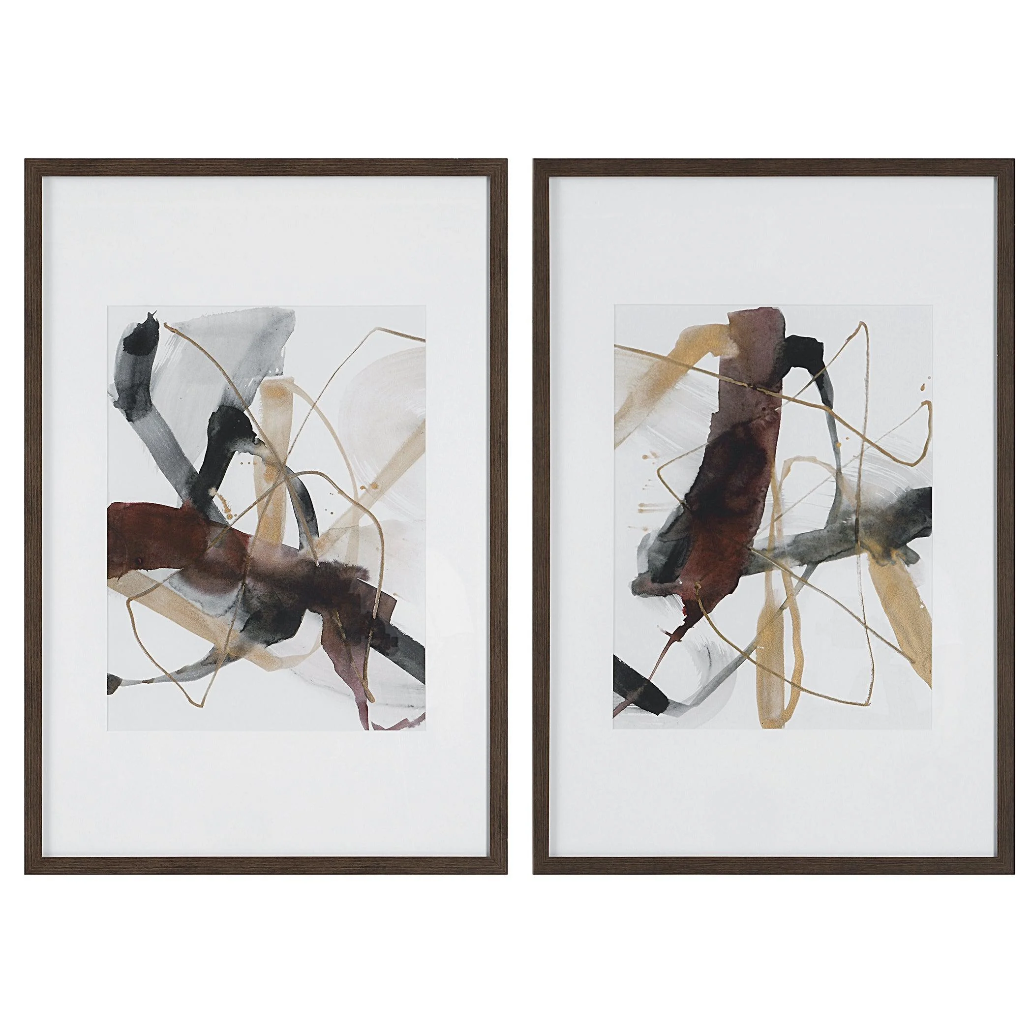 Burgundy Interjection Abstract Prints // Set of 2