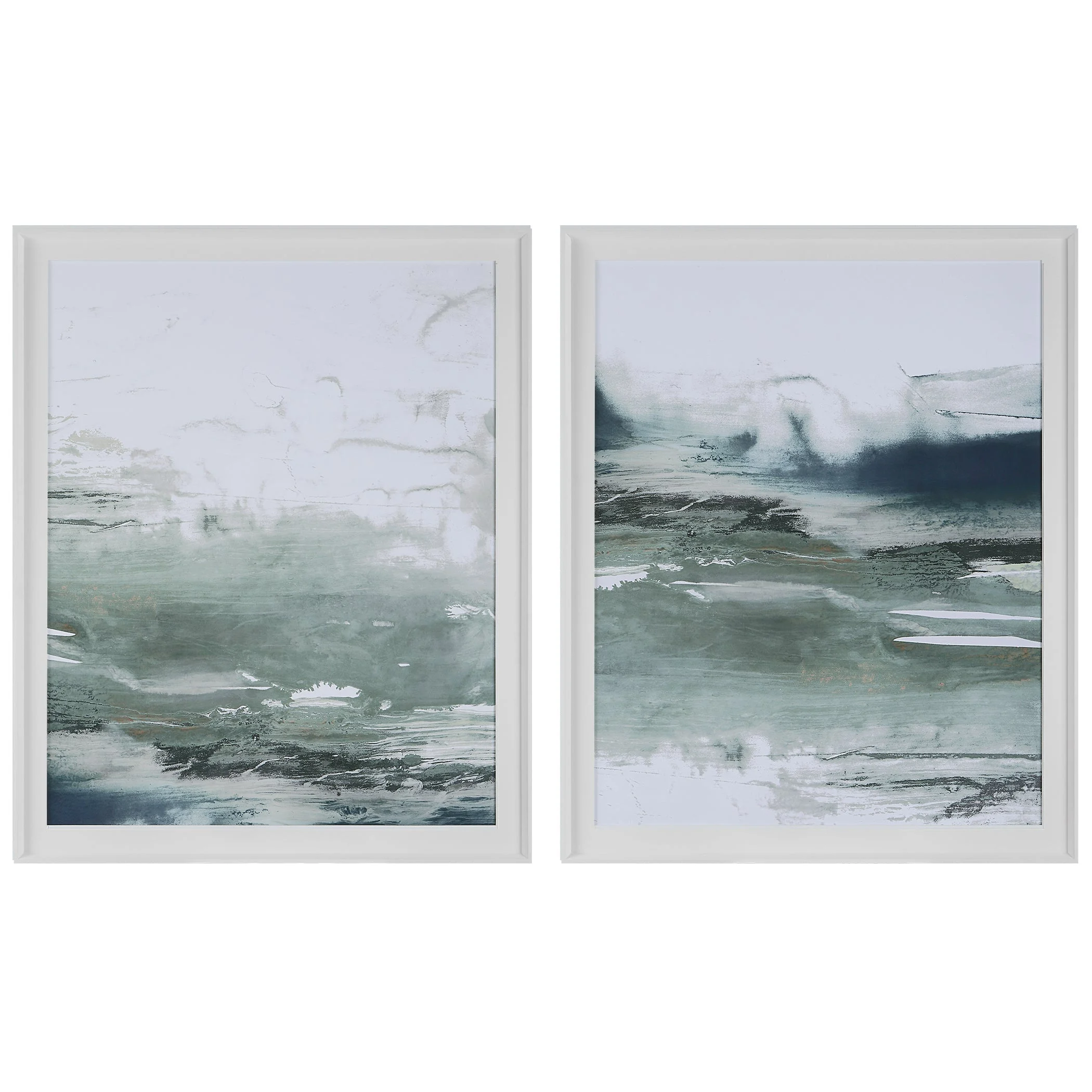 Emerald Daze Abstract Prints // Set of 2