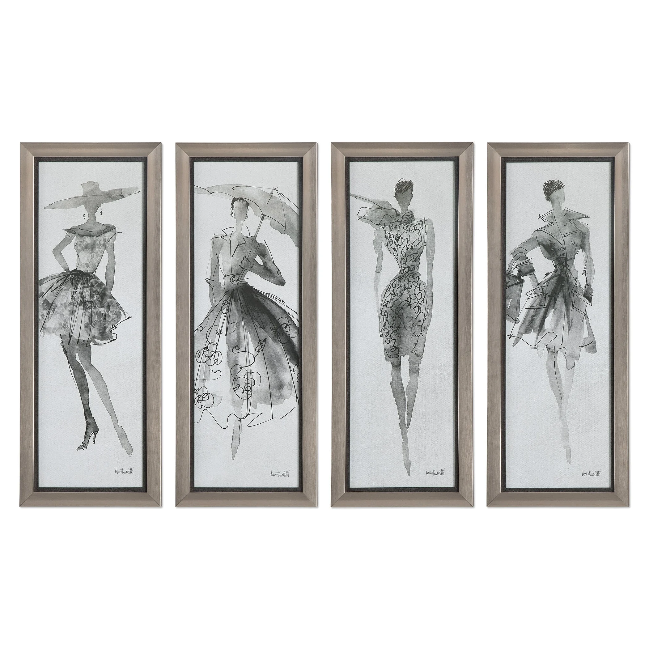 Fashion Sketchbook Art // Set of 4