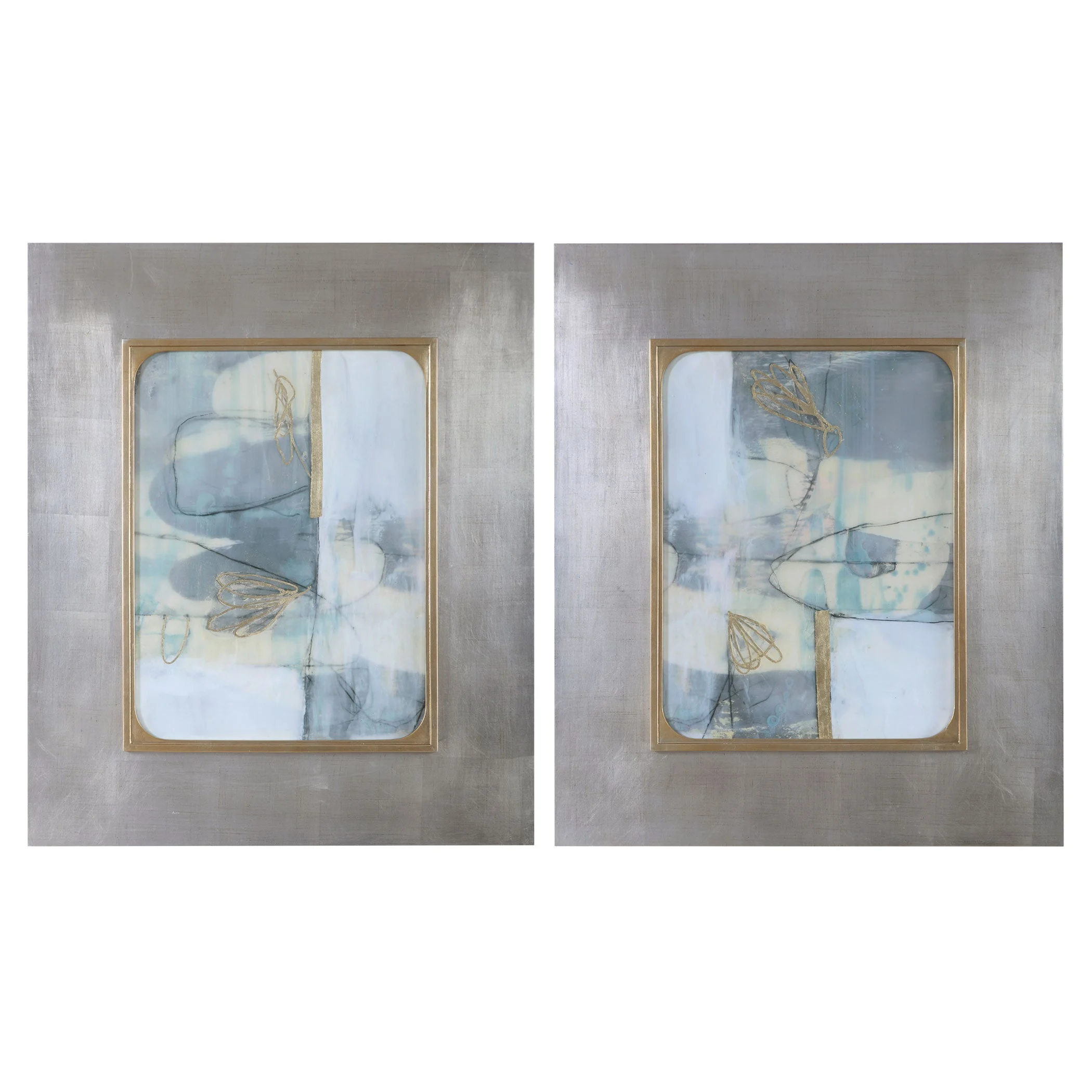 Gilded Whimsy Abstract Prints // Set of 2
