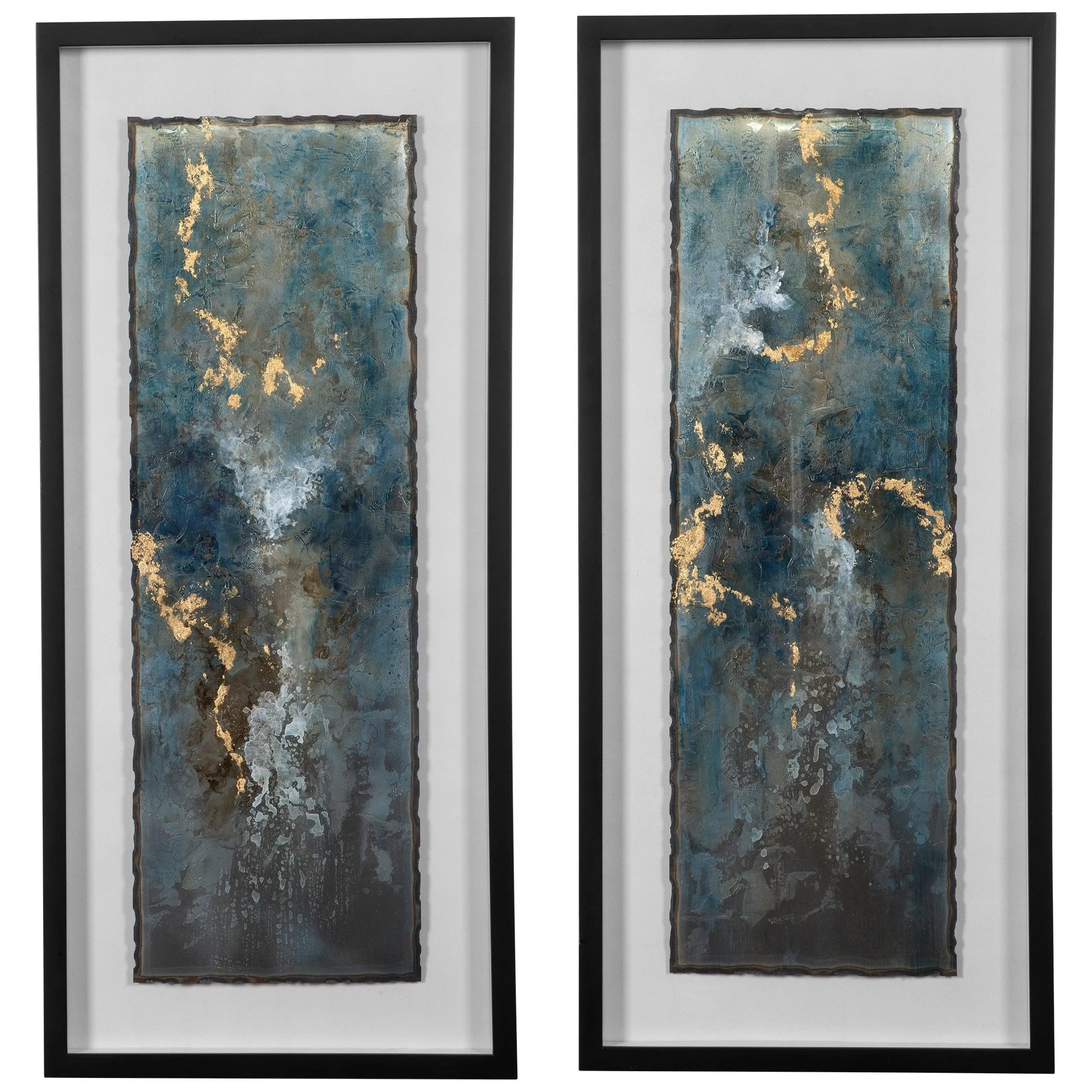 Glimmering Agate Abstract Prints // Set of 2