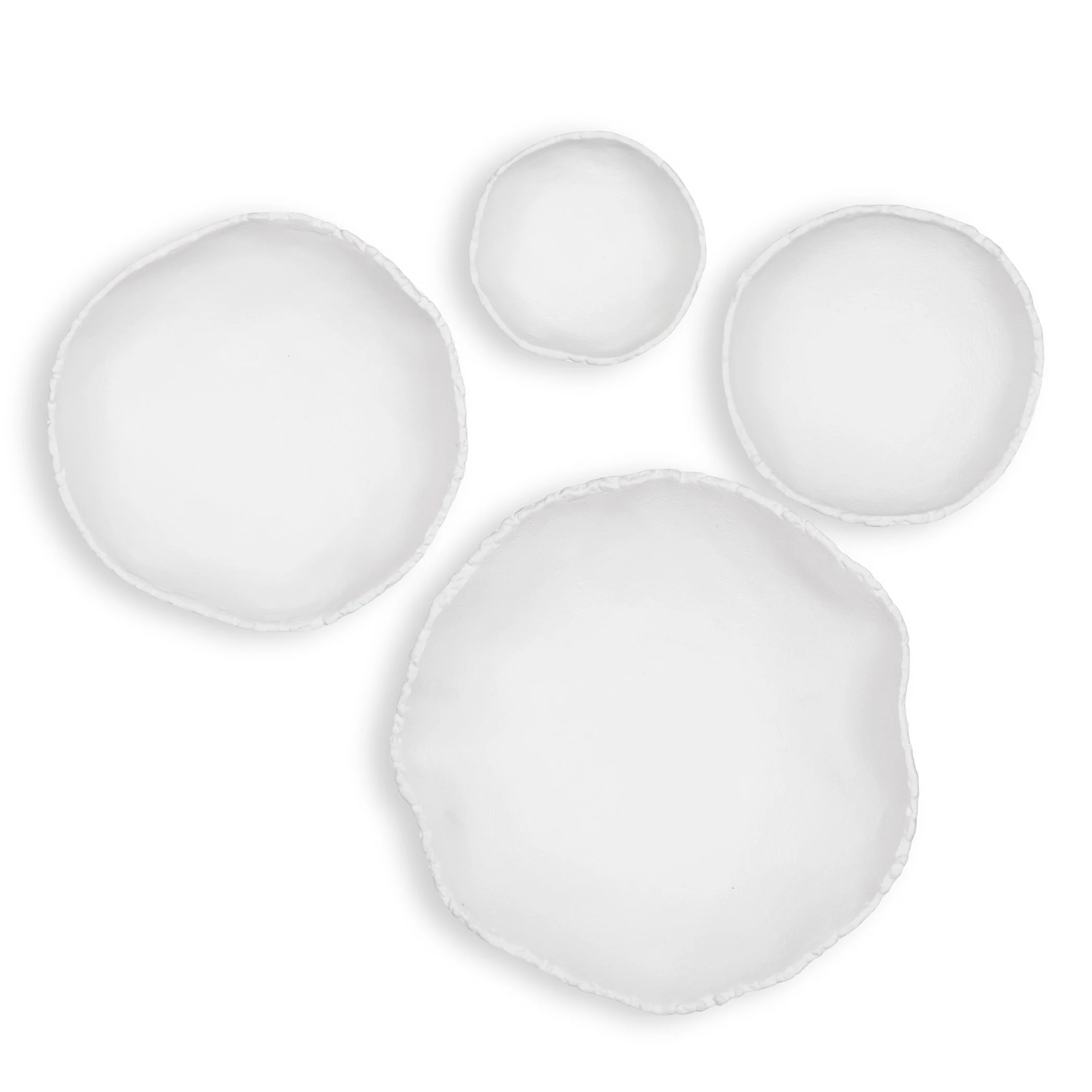 Lucky Coins White Metal Wall Bowls // Set of 4