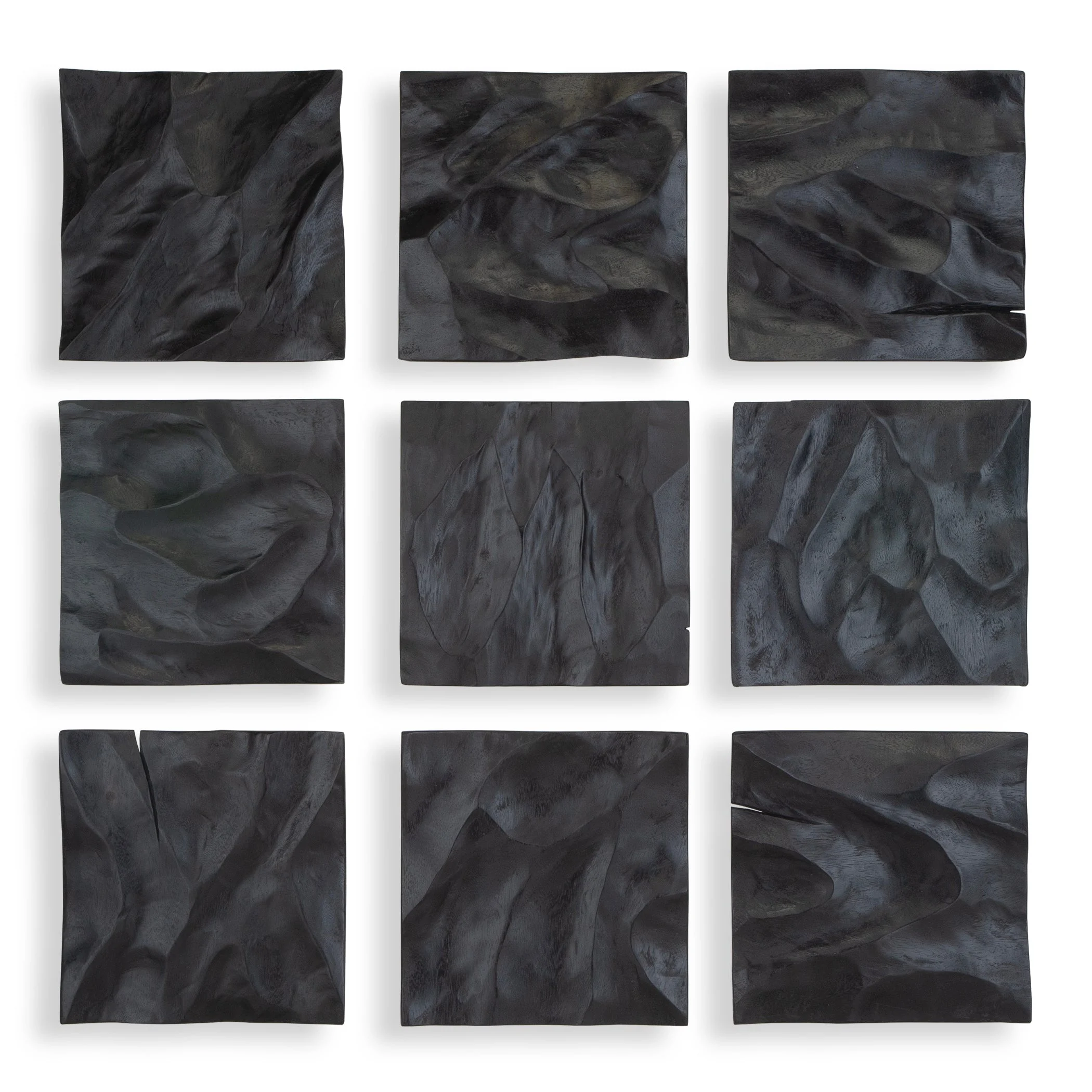 Malosi Black Wood Wall Decor // Set of 9