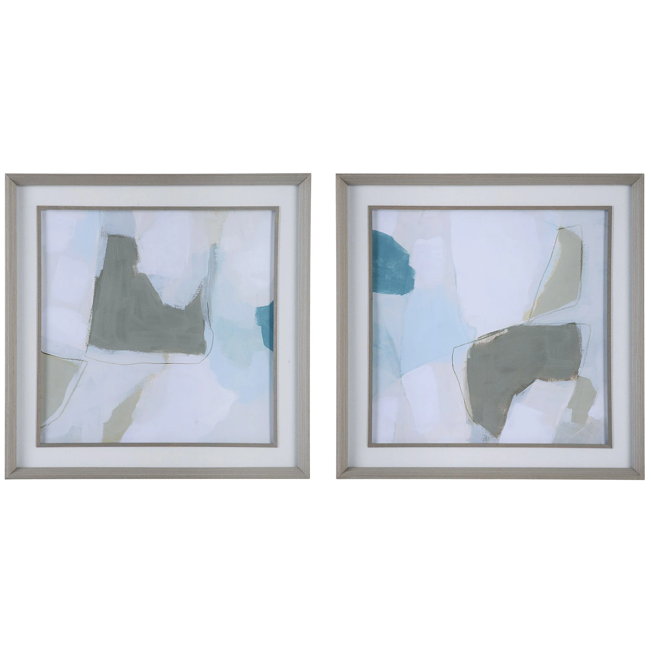Mist Shapes Framed Prints // Set of 2