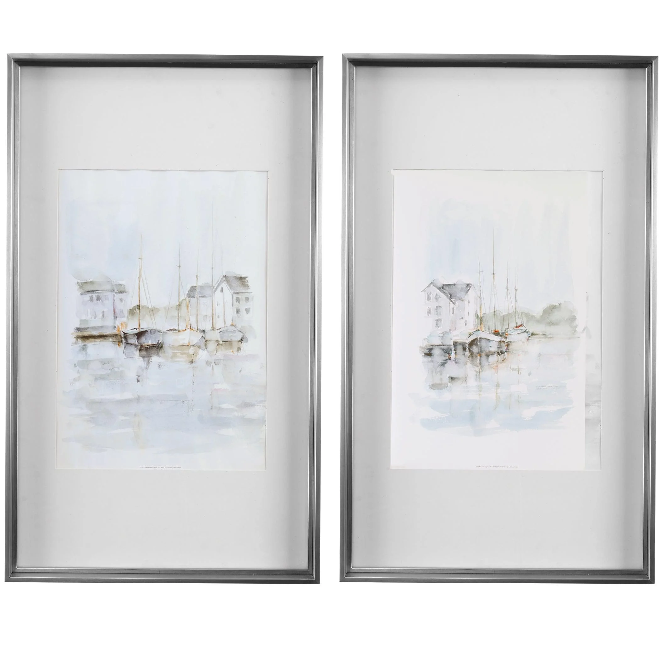 New England Port Framed Prints // Set of 2