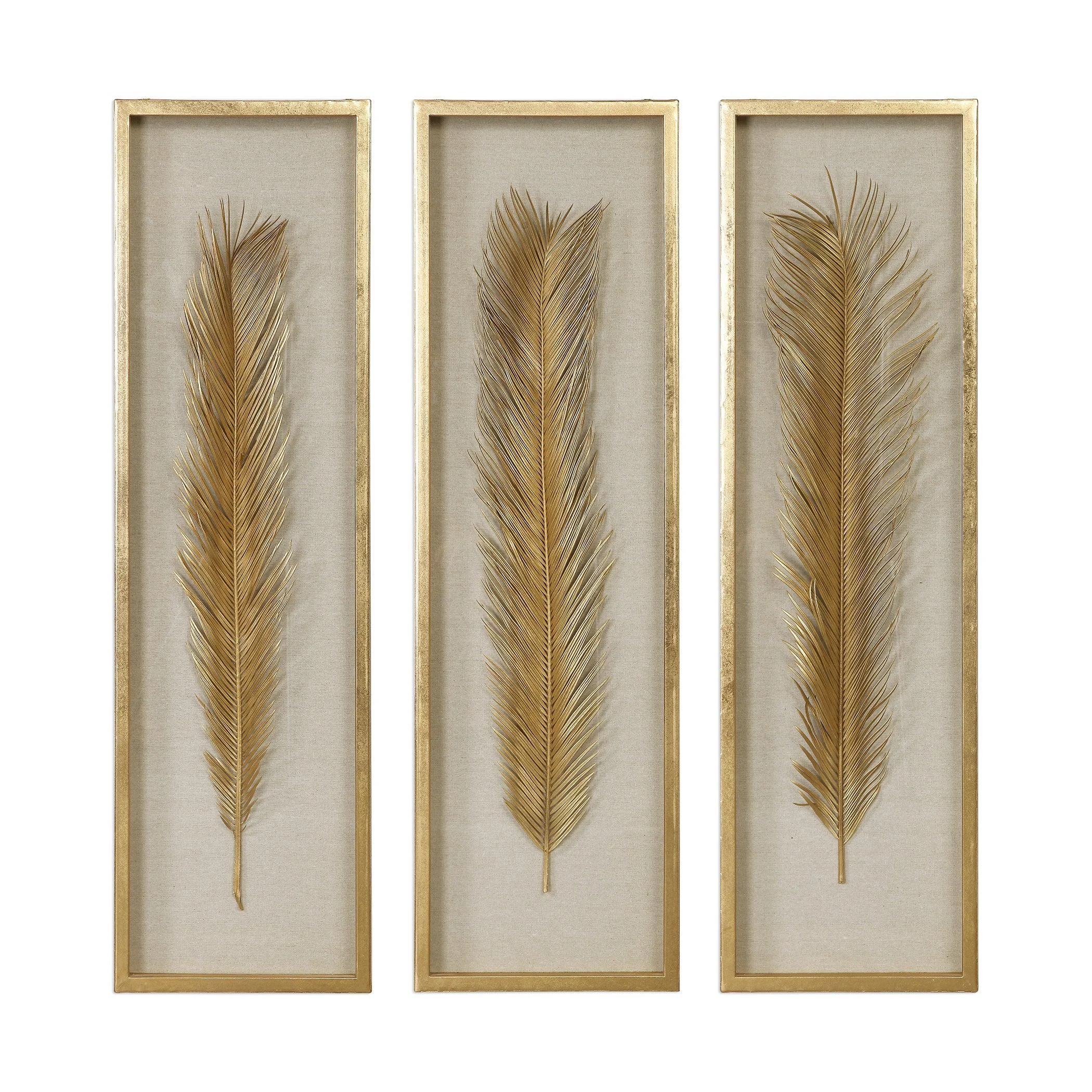 Palma Gold Leaf Shadow Box // Set of 3