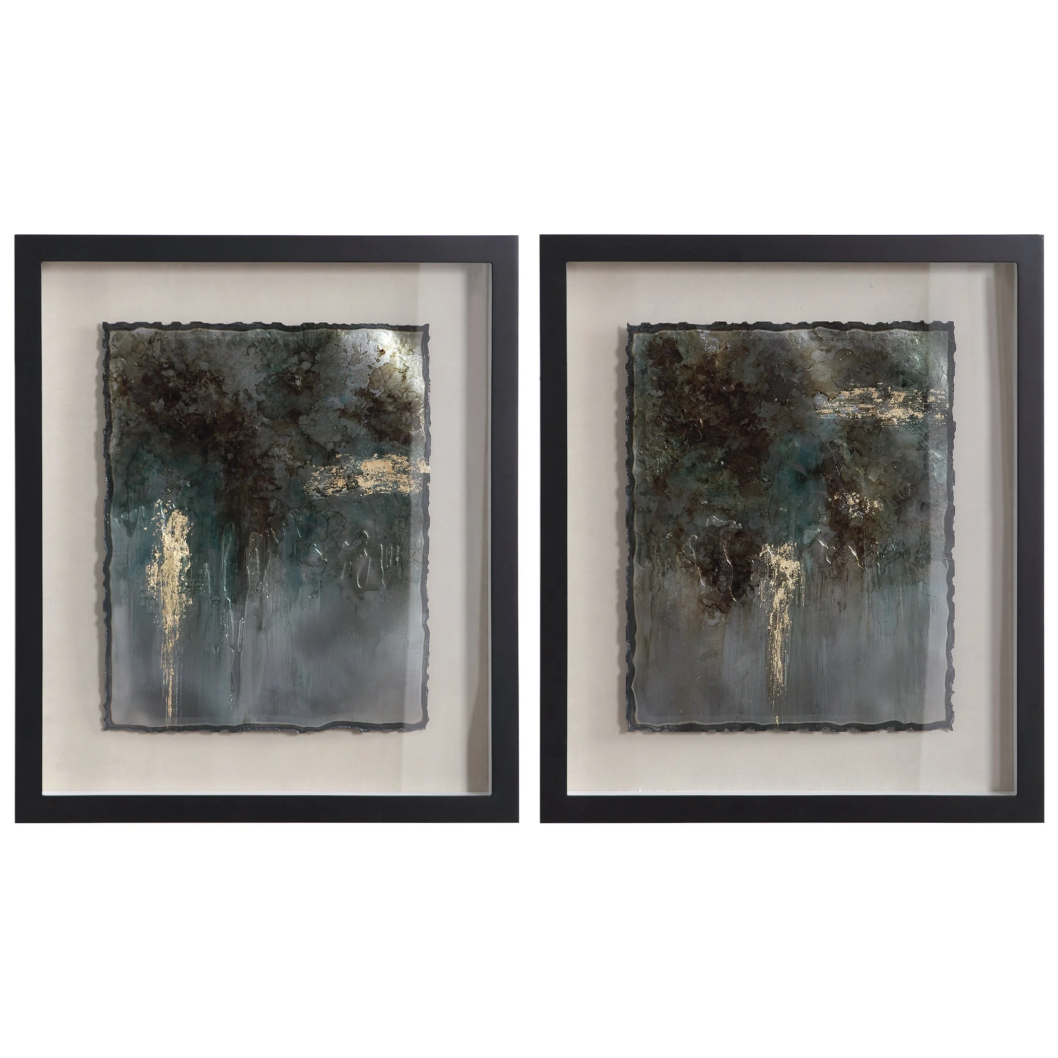 Rustic Patina Framed Prints // Set of 2