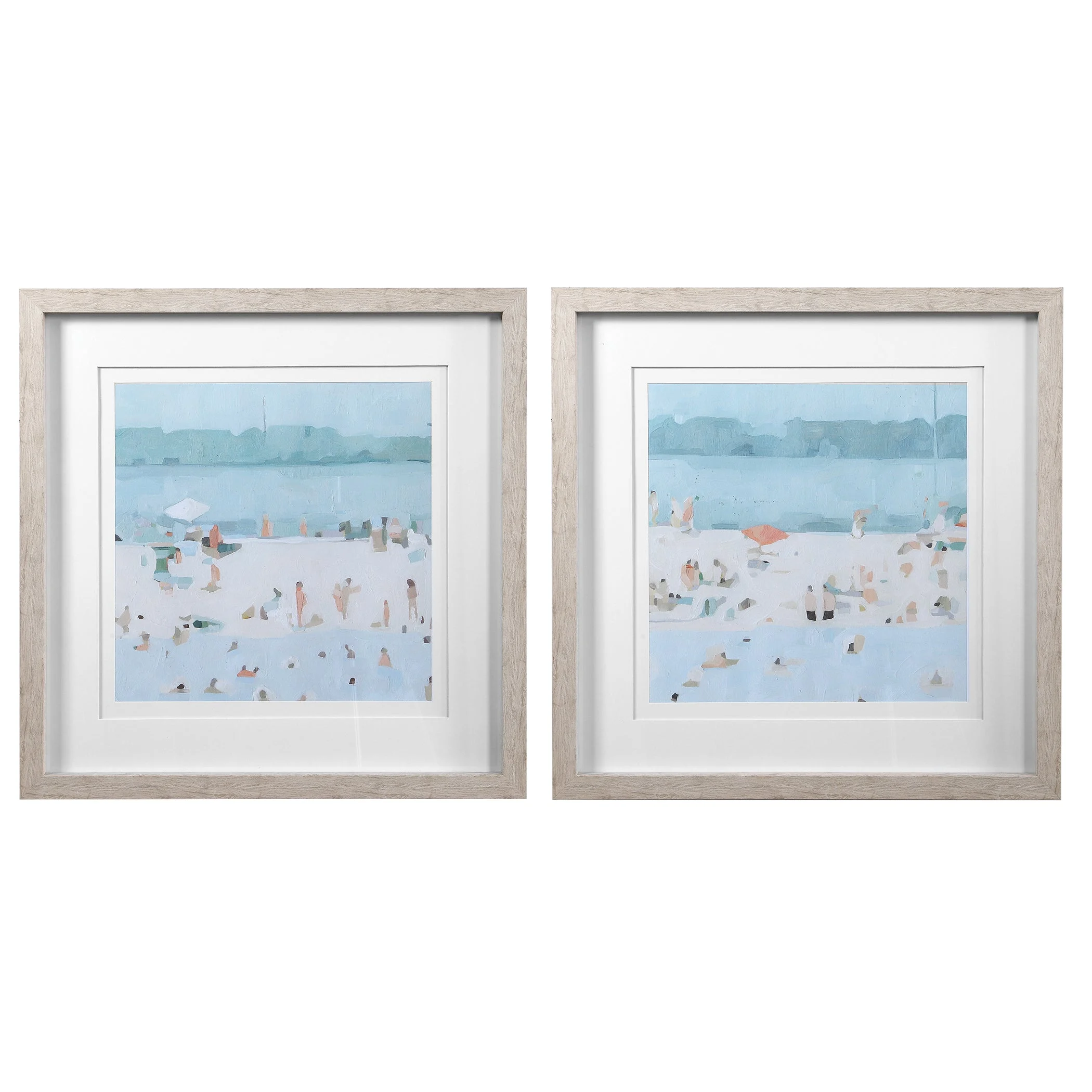 Sea Glass Sandbar Framed Prints // Set of 2