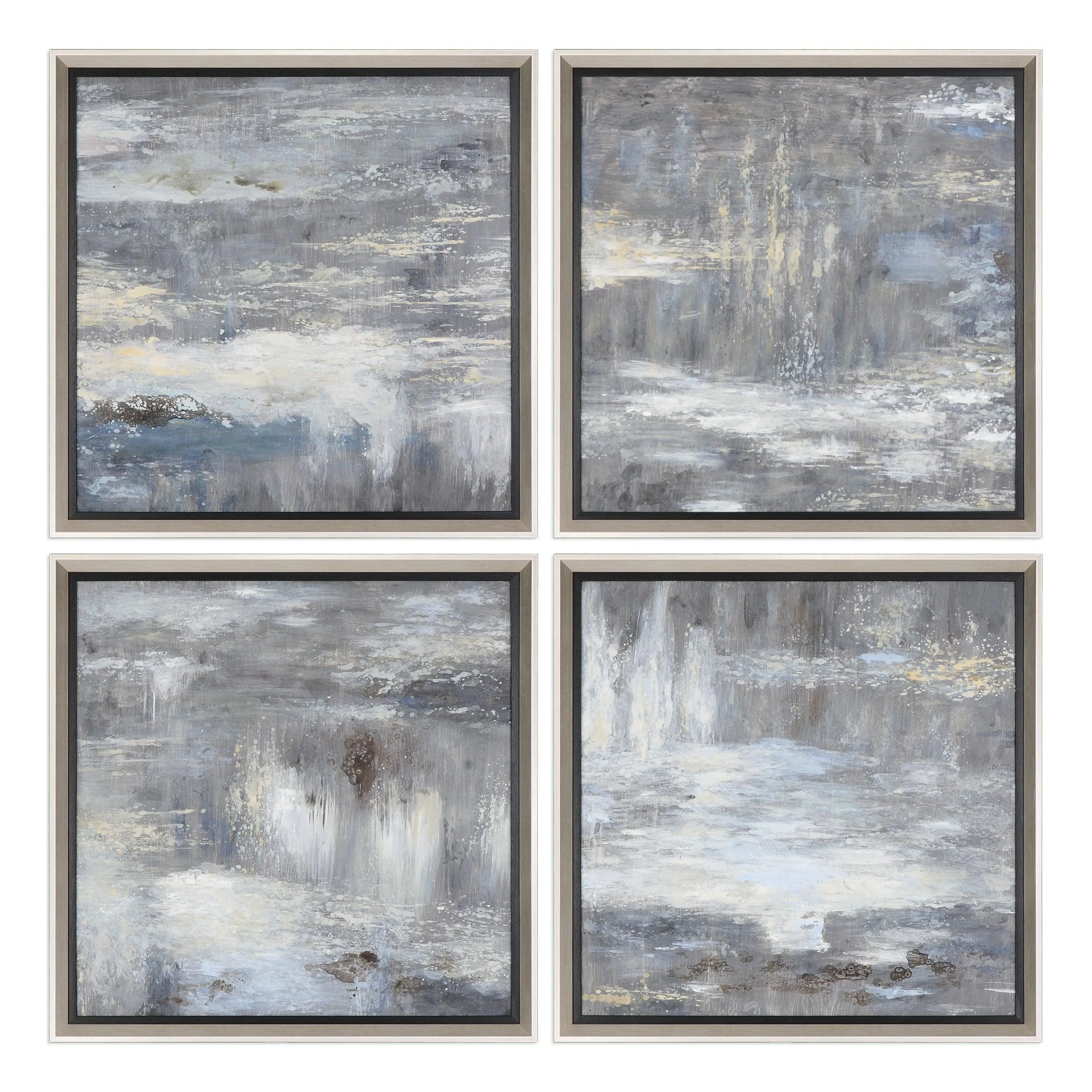 Shades Of Gray Hand Painted Art // Set of 4