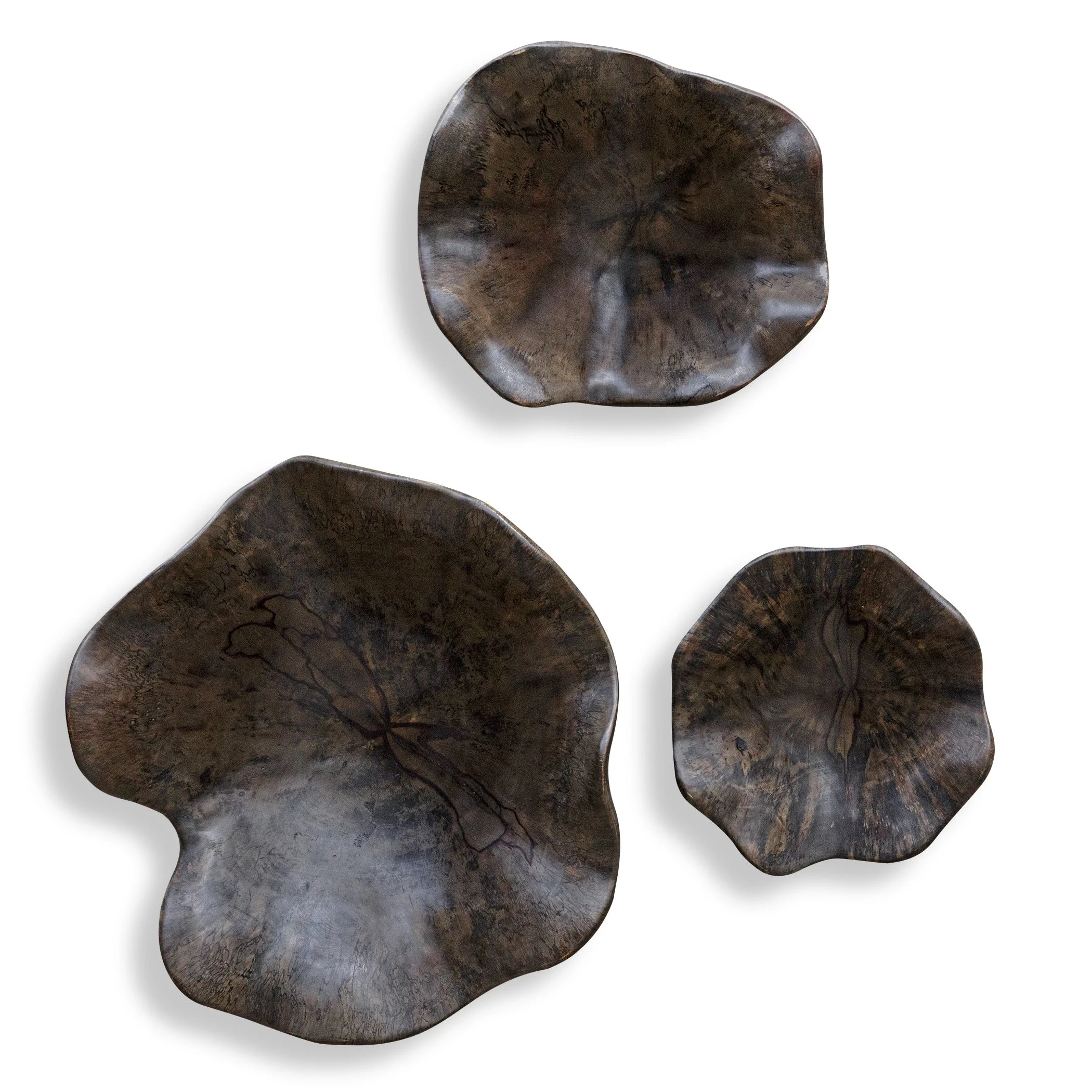 Two Wood Wall Decor In Mocha // Set of 3