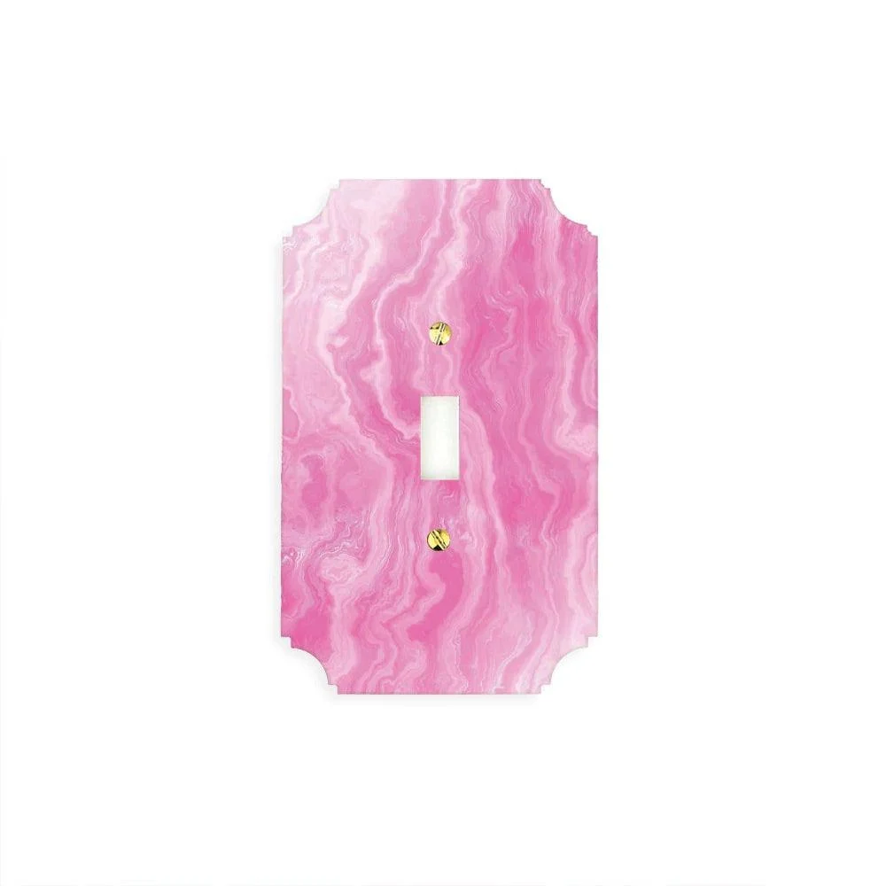 Acrylic Pink Agate Switch Plate