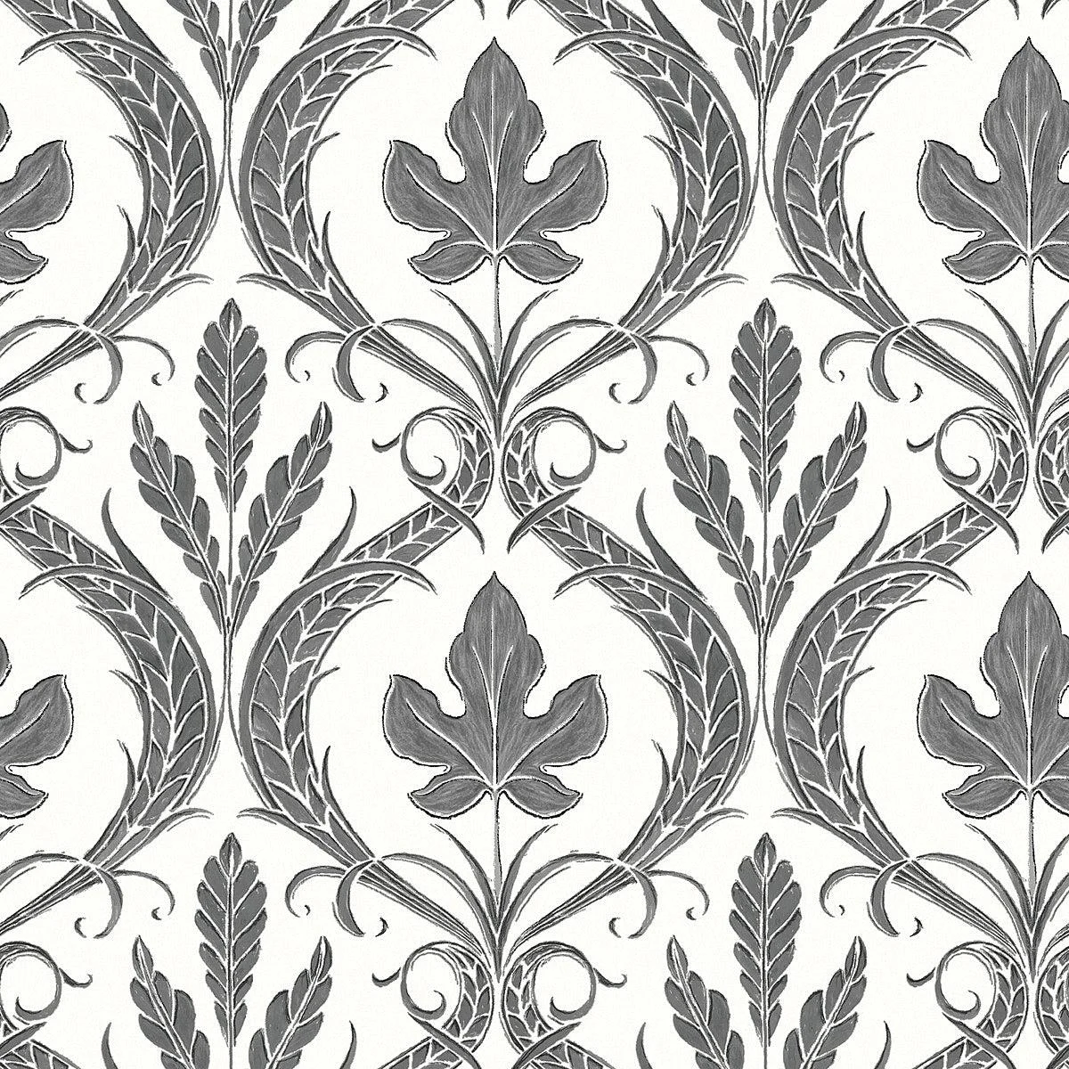 Adirondack Damask Wallpaper // Black & White
