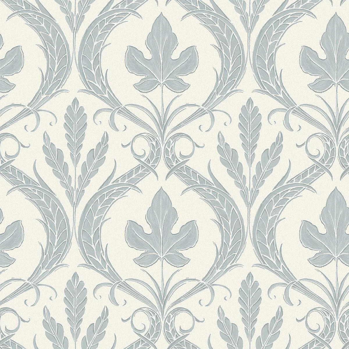 Adirondack Damask Wallpaper // Blue & Beige