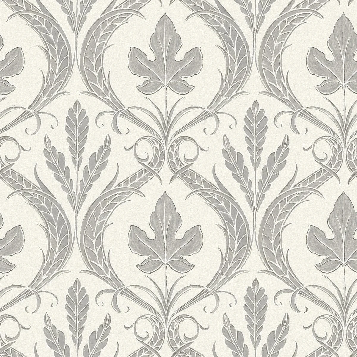 Adirondack Damask Wallpaper // Grey & Beige
