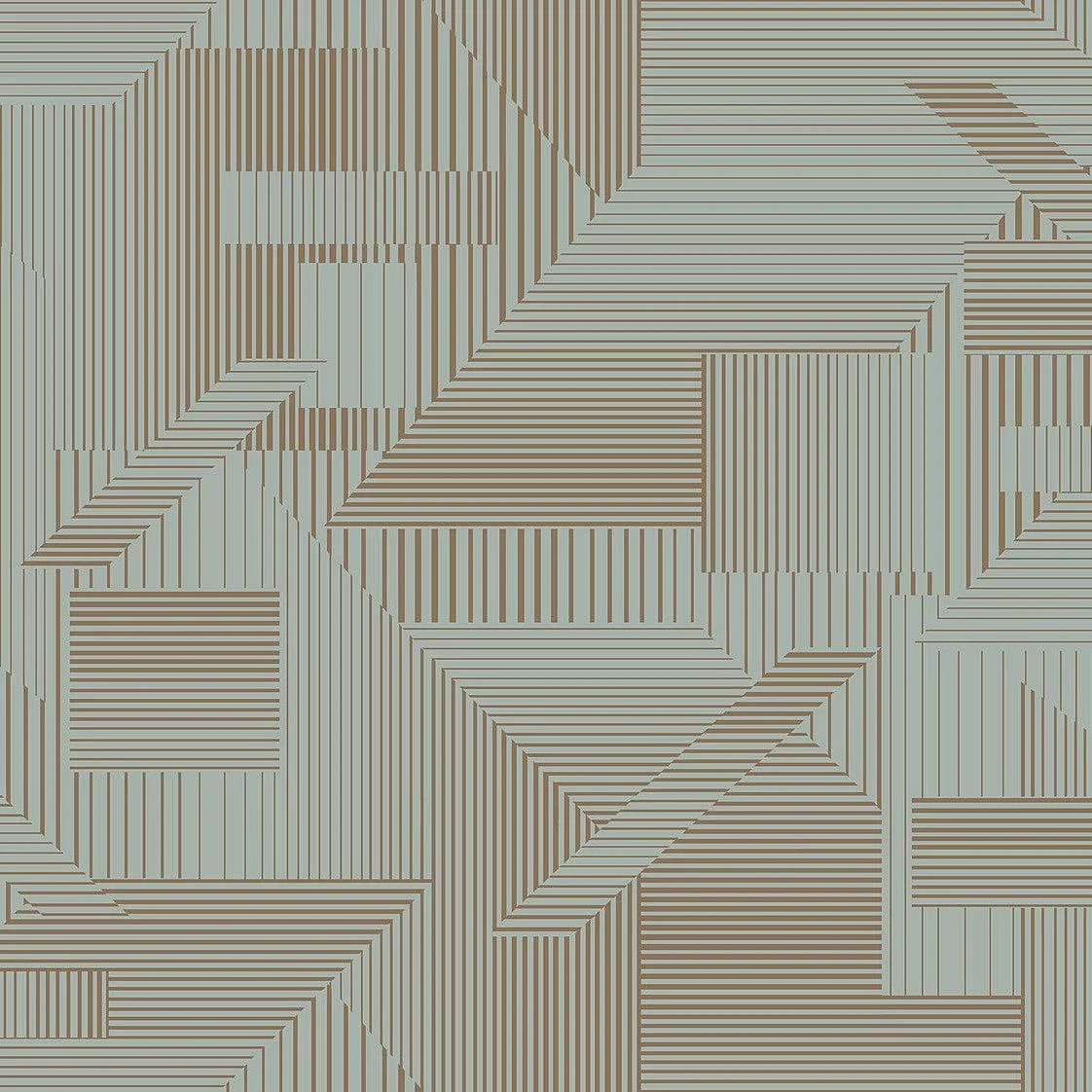 All Lined Up Wallpaper // Blue & Gold