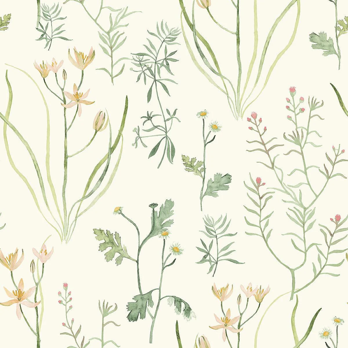 Alpine Botanical Wallpaper // White