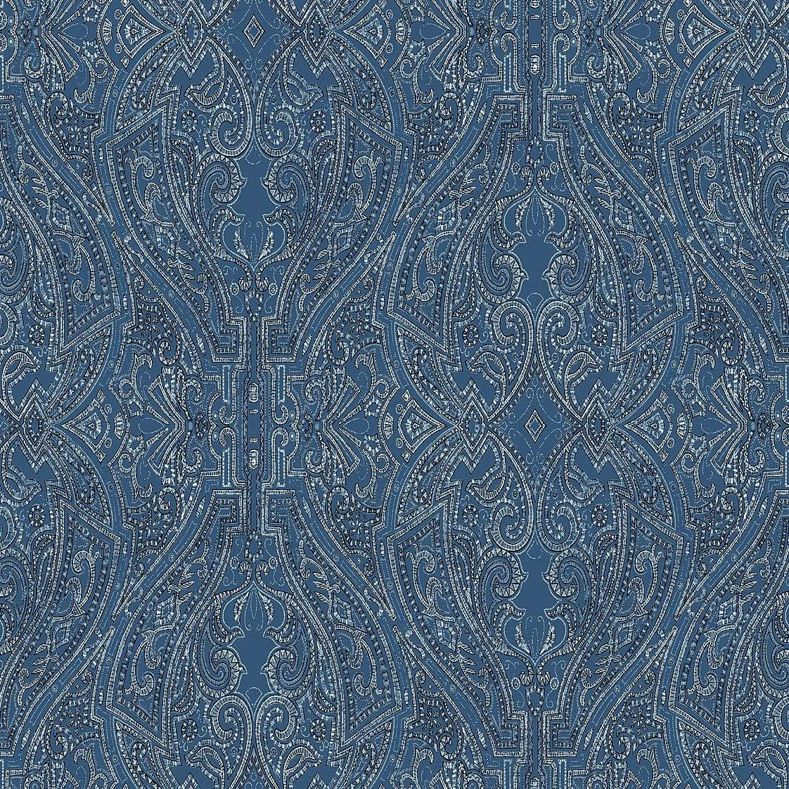 Ascot Damask Wallpaper // Blue