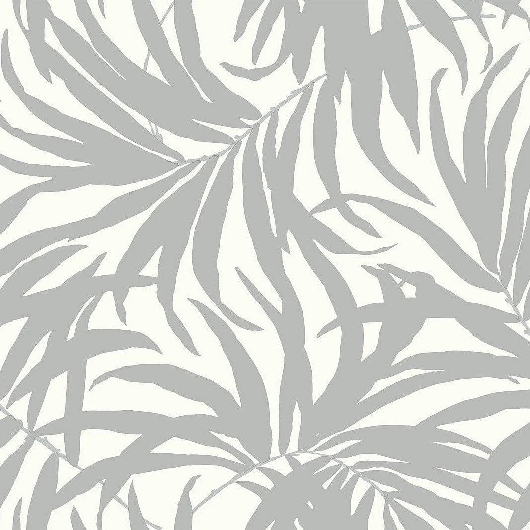 Bali Leaves Peel & Stick Wallpaper // Metallic