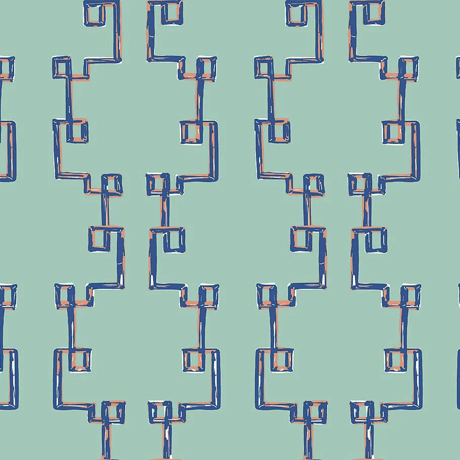 Bamboozled Peel & Stick Wallpaper // Sky Blue
