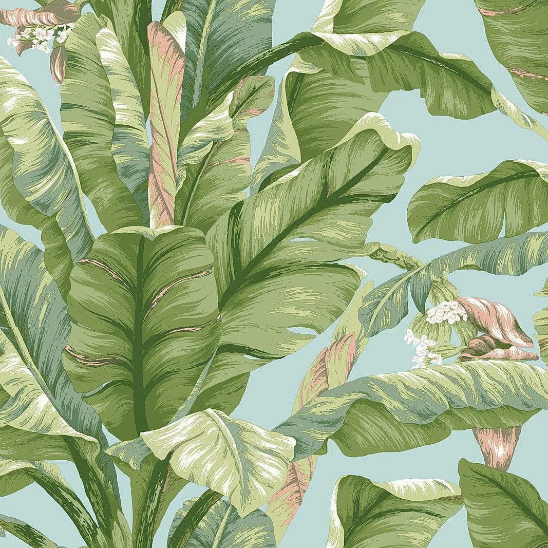 Banana Leaf Peel & Stick Wallpaper // Blue & Green