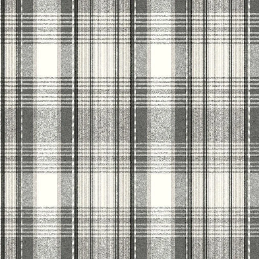 Bartola Plaid Wallpaper // Black