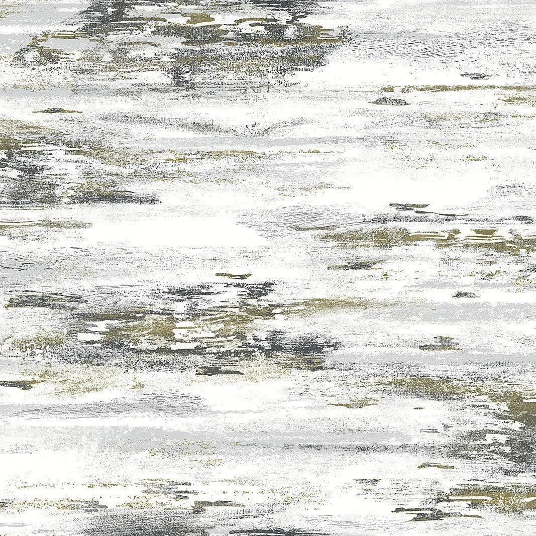 Birch Bark Texture Wallpaper // Black & Gold