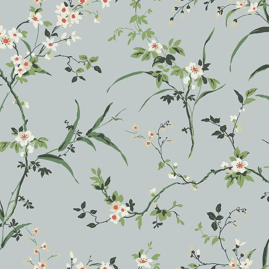Blossom Branches Wallpaper // Light Grey