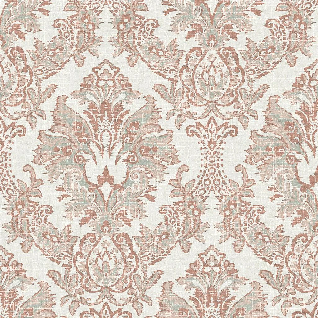 Bold Brocade Wallpaper // Tan & Grey