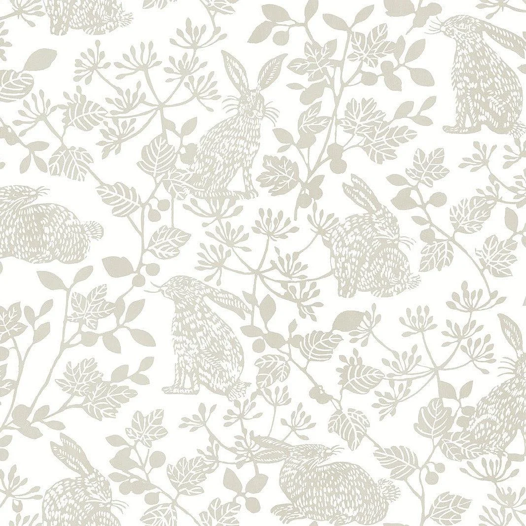 Botanical Bunnies Peel & Stick Wallpaper // Beige