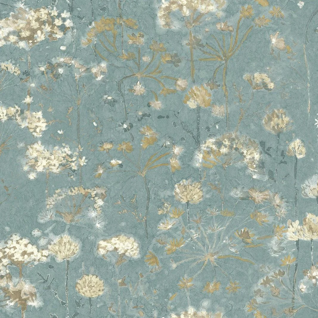 Botanical Fantasy Peel & Stick Wallpaper // Blue & Beige