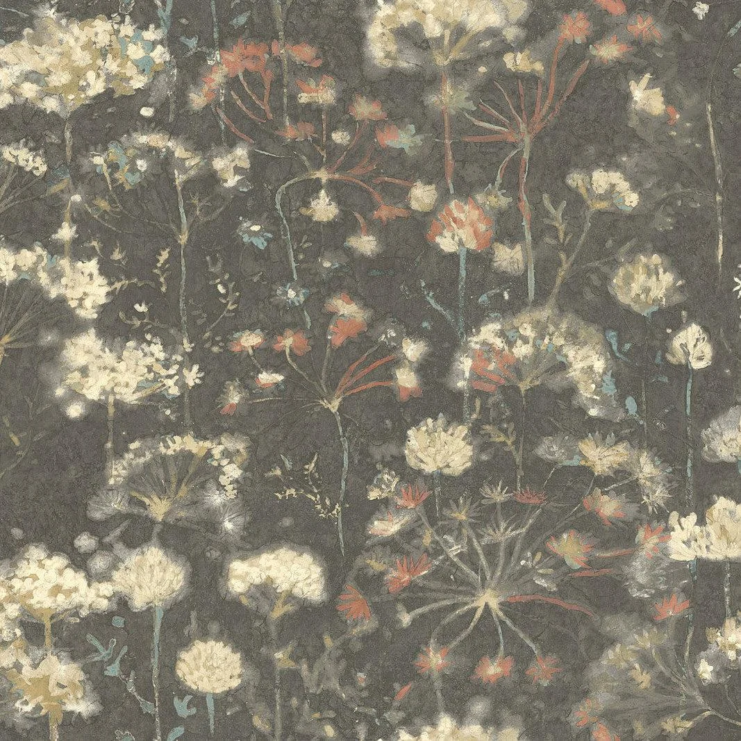 Botanical Fantasy Wallpaper // Black
