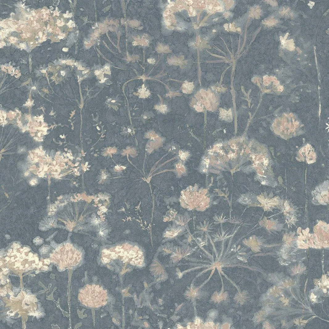 Botanical Fantasy Wallpaper // Dark Blue