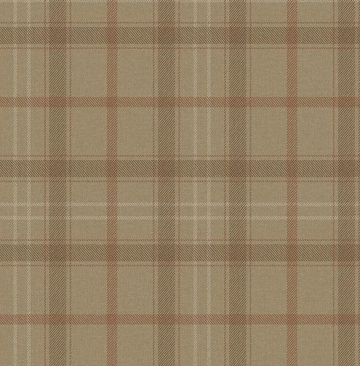 British Heritage Sauvage Plaid Wallpaper // Light Brown