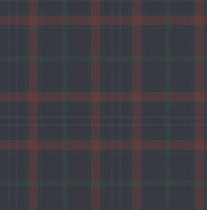 British Heritage Sauvage Plaid Wallpaper // Navy & Red
