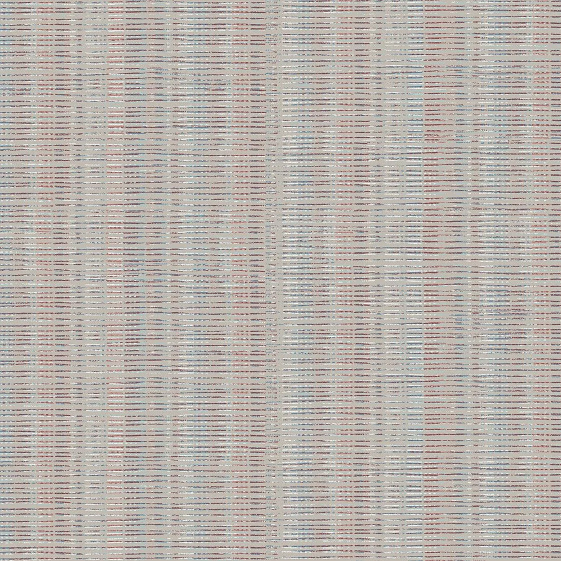 Broken Boucle Stripe Wallpaper // Red & Blue