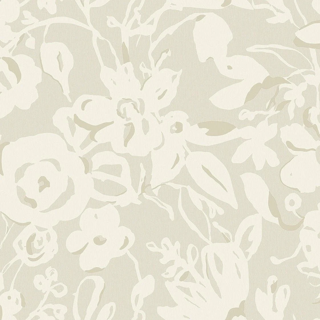 Brushstroke Floral Wallpaper // Taupe