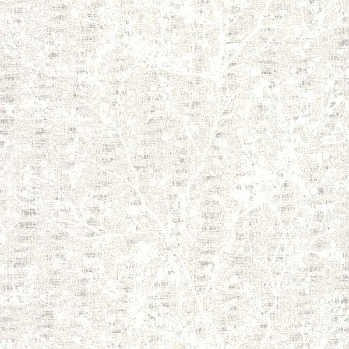 Budding Branch Silhouette Wallpaper // Beige