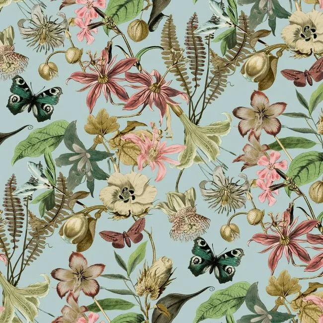 Butterfly House Wallpaper // Sky Blue