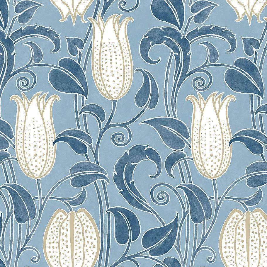Canterbury Bells Wallpaper // Blue